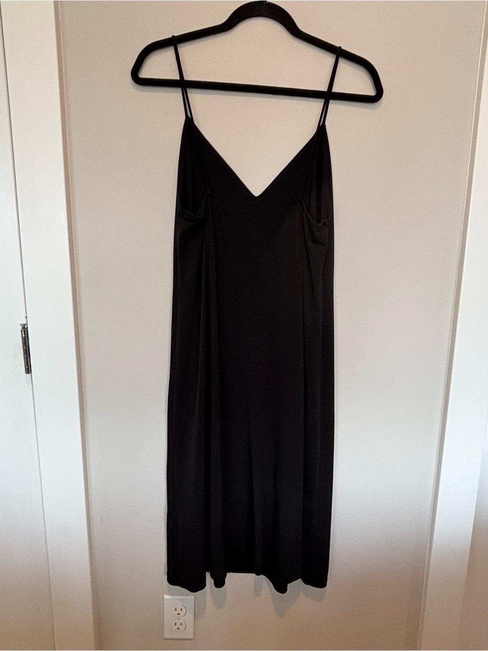Zara Black Midi Slip Dress with Spaghetti Straps - Picture 2 of 3